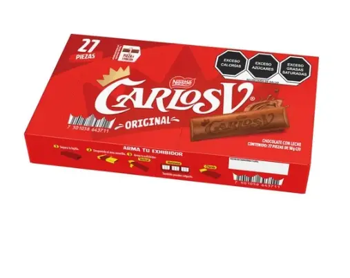 Chocolate Carlos V Nestlé 27 pzas de 18 g c/u