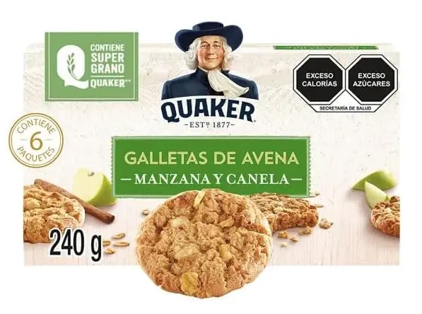 Galletas de avena Quaker con manzana y canela 6 paquetes de 40 g c/u