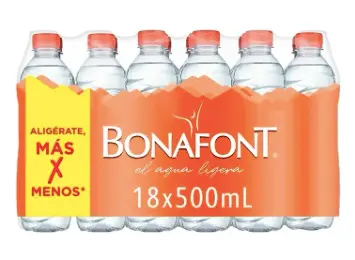 Agua Bonafont natural 18 botellas de 500 ml c/u