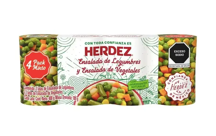 Ensaladas de Legumbres Herdez 4 piezas de 400 Gr.