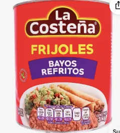 Frijoles Bayos refritos La Costeña 3 Kg.