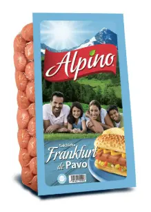 Salchicha de Pavo Alpino Frankfurt 2.1 Kg.