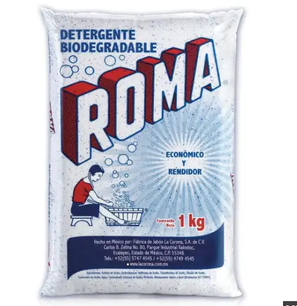 Detergente en Polvo Roma 1 kg 10 BOLSAS