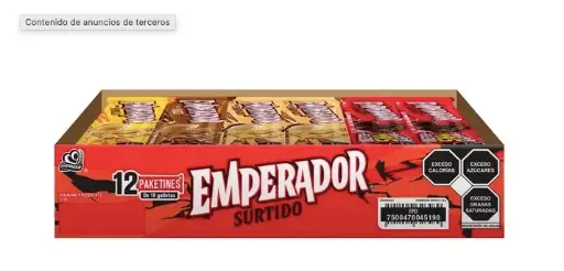 Emperador Gamesa Surtido con 12 pzas de 91 g c/u