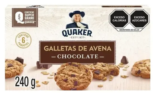 Galletas de avena Quaker chocolate 6 paquetes de 40 g c/u