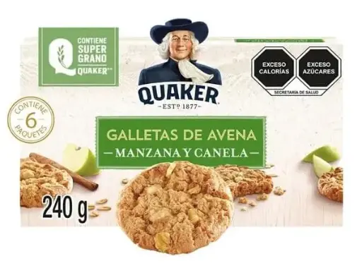 Galletas de avena Quaker con manzana y canela 6 paquetes de 40 g c/u