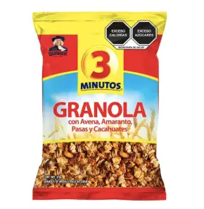 Granola Quaker 3 Minutos avena, amaranto, pasas y cacahuates 370 g