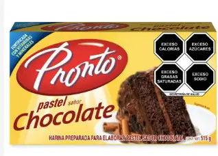 Harina para preparar panqué Pronto de sabor CHOCOLATE