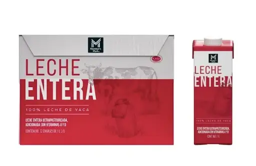 Leche Entera Member's Mark 12 pzas de 1 l c/u